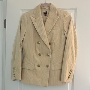 Rowing Blazers Beige Corduroy Blazer with Gold Buttons